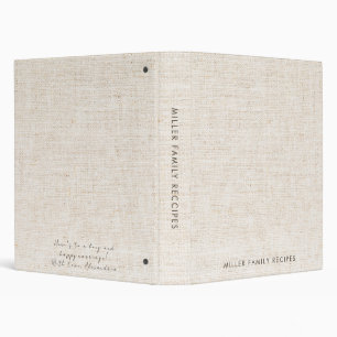 Classeur Minimal Faux-Canvas Print Family Recette Mariage G