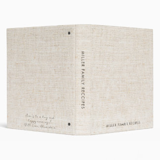 Classeur Minimal Faux-Canvas Print Family Recette Mariage G