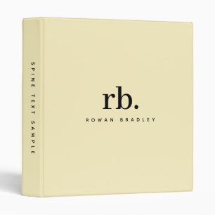 Classeur Minimal Monogram Cream Clean Professionnel