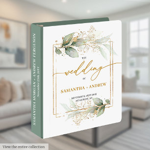 Classeur Minimaliste Chic Eucalyptus Mariage 3 anneau Class