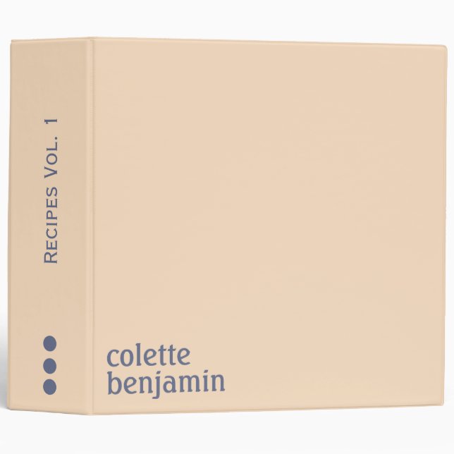 Classeur Minimaliste Moderne Rose Pâle & Gris-Bleu (Devant/Côté)