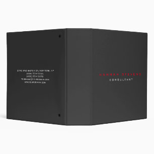 Classeur Minimaliste Professionnel Rouge Noir