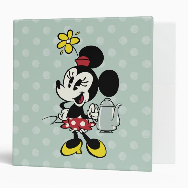 Classeur Minnie française | Minnie avec théière (Devant/intérieur)
