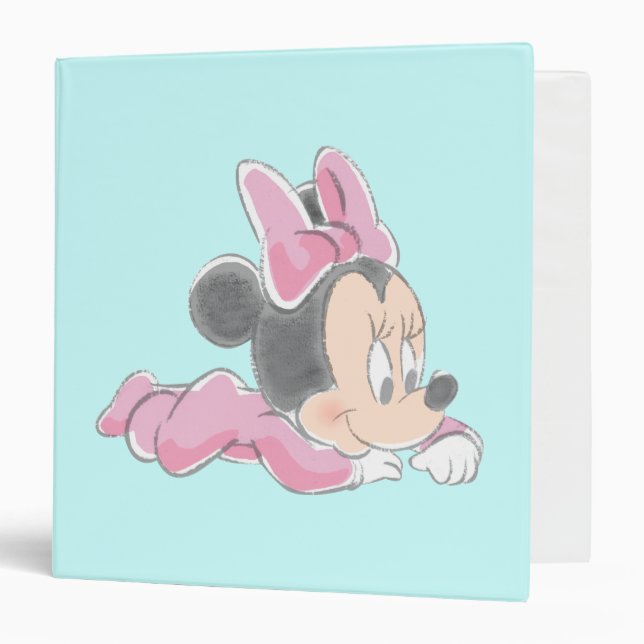 Classeur Minnie souris bébé | Pyjamas roses (Devant/Intérieur)