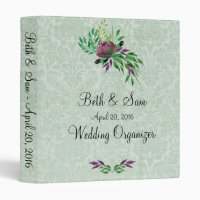 Classeur Mint Green Mariage damassé Organizer 1"