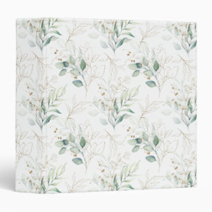Classeur Mint Green Pastel Floral Greenery Motif