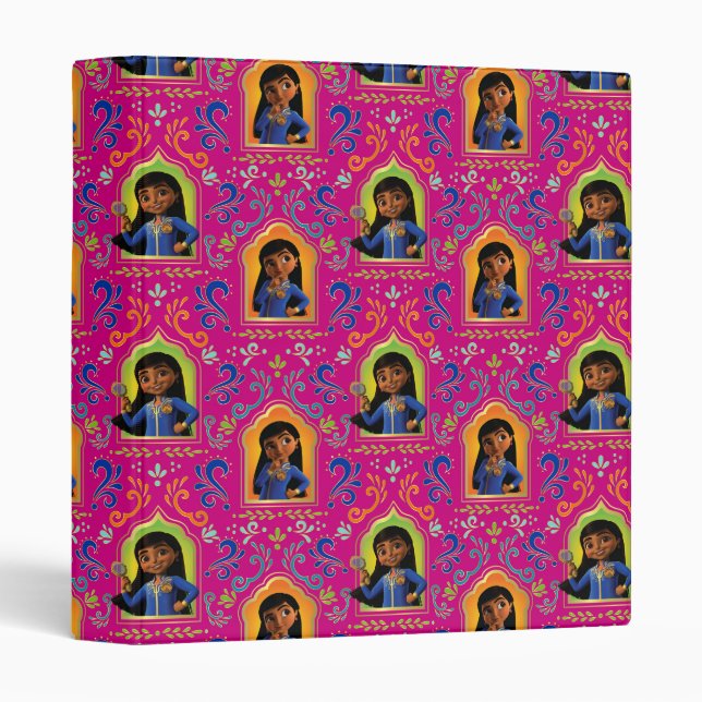Classeur Mira | Motif rose (Devant/Côté)