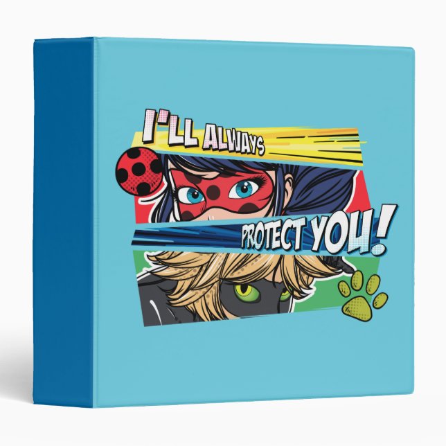 Classeur Miraculous Ladybug & Cat Noir toujours vous protég (Devant/Côté)