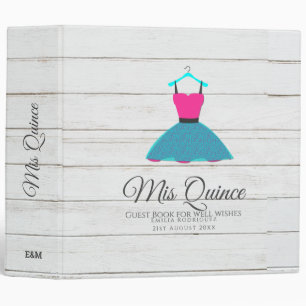 Classeur Mis Quince Quinceanera Robe GUEST LIVRE Customisé