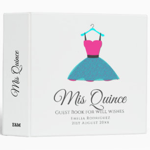 Classeur Mis Quince Quinceanera Robe GUEST LIVRE Customisé