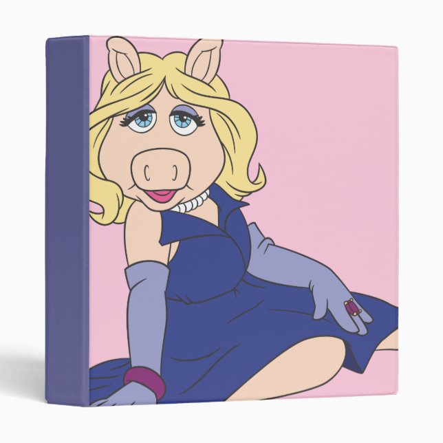 Classeur Miss Piggy en robe violette (Devant/Côté)