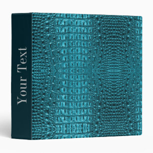 Classeur mode girly bleu Alligator cuir