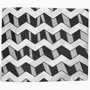 Classeur Modèle Chevron noir et gris Zebra