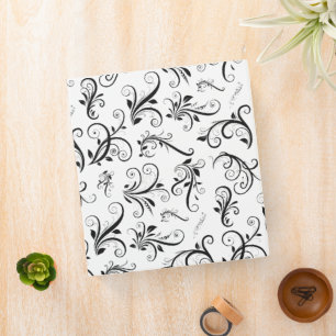 Classeur Modèle Damask, Damask français, noir et blanc