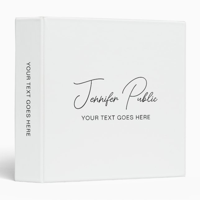 Classeur Modèle de logo de texte de script de nom tapé (Devant/Côté)