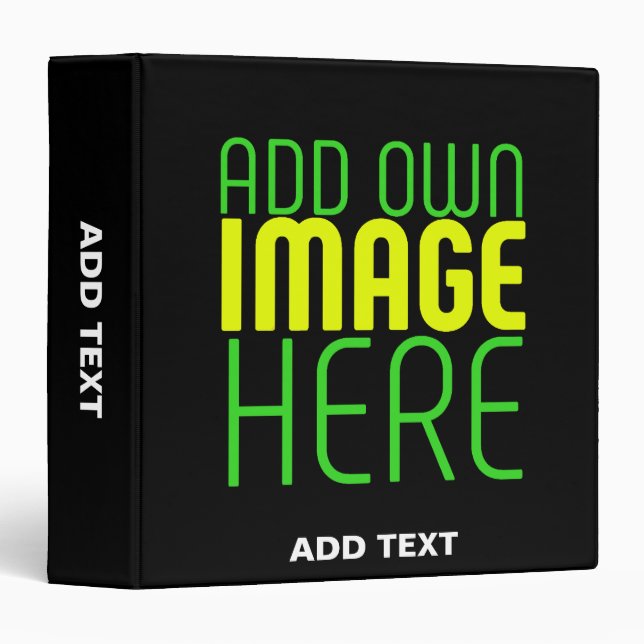 CLASSEUR MODELE DE TEXTE D'IMAGE NOIRE SIMPLE ÉDITABLE MODE (Devant/Côté)