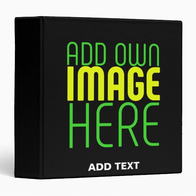 CLASSEUR MODELE DE TEXTE D'IMAGE NOIRE SIMPLE ÉDITABLE MODE (Devant/Côté)