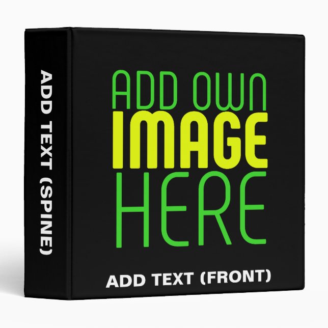 CLASSEUR MODELE DE TEXTE D'IMAGE NOIRE SIMPLE ET MODIFIABLE (Devant/Côté)