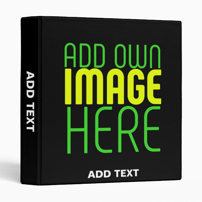 CLASSEUR MODELE DE TEXTE D'IMAGE NOIRE SIMPLE ET MODIFIABLE (Devant/Côté)
