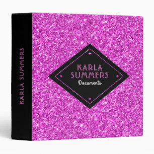 Classeur Modèle de texte personnalisé Hot Rose Faux Parties