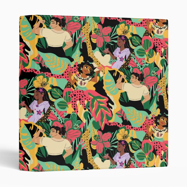 Classeur Modèle floral coloré Encanto (Devant/Côté)