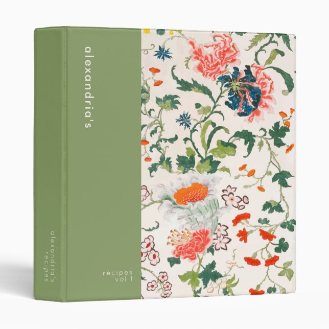 Classeur Modèle floral élégant (Devant/Côté)
