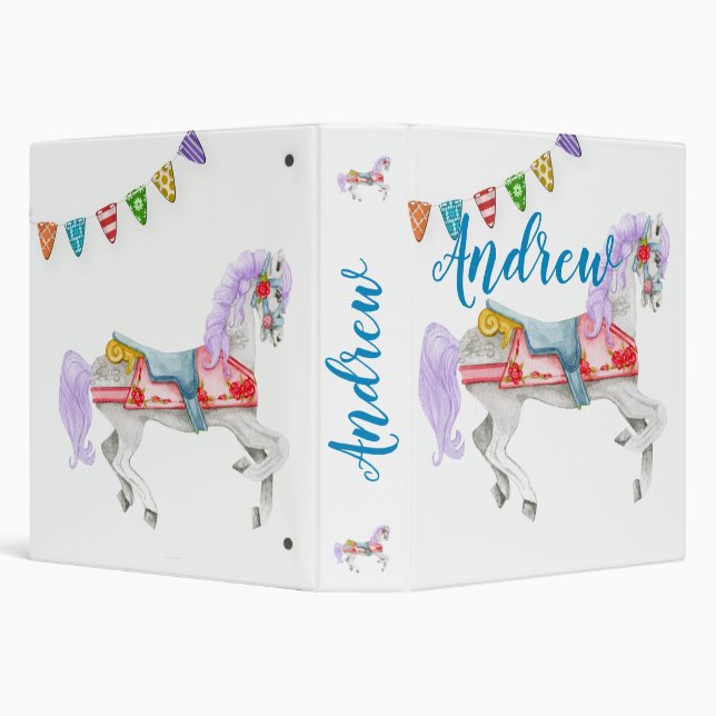 Classeur Modèle personnalisé du cheval de carrousel (Arrière-plan)