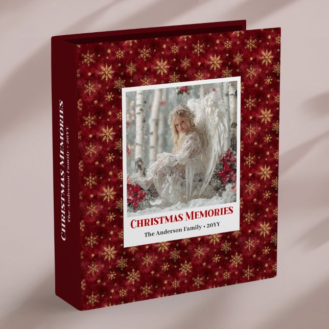Classeur Modern Angel Red Gold Personalized Christmas Album (Modern Angel Red Gold Personalized Christmas Memory Album

)