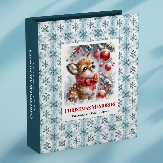 Classeur Modern baby deer snowy forest kids 3 ring binder (Modern baby deer snowy forest kids ring binder

)