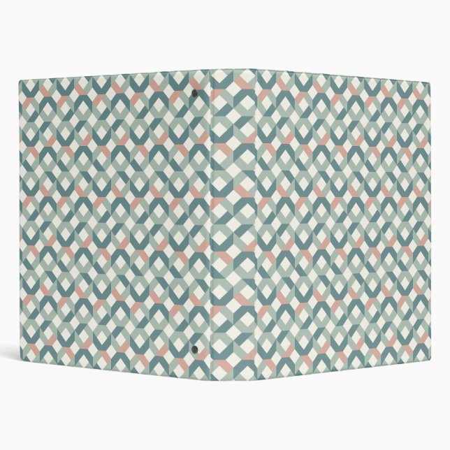 Classeur Modern Geometric Teal and Coral Blush Binder (Arrière-plan)