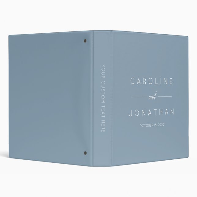 Classeur Modern Minimalist Personalized Wedding Dusty Blue (Arrière-plan)