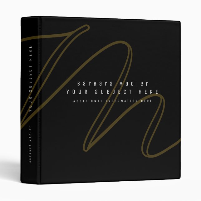 Classeur Modern Monogrammed multi-functional black (Devant/Côté)