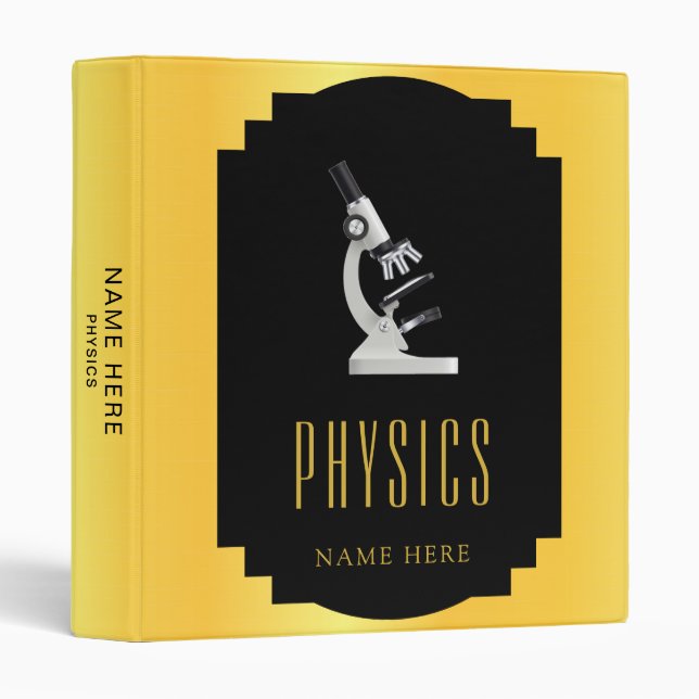 Classeur Modern Physics  3 Ring Binder with Custom Name (Devant/Côté)
