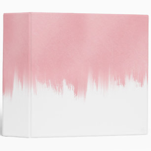Classeur Modern Pink Brush strokes white Design