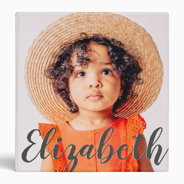 Classeur Modern Simple Script Ajouter votre nom et photo (Devant)