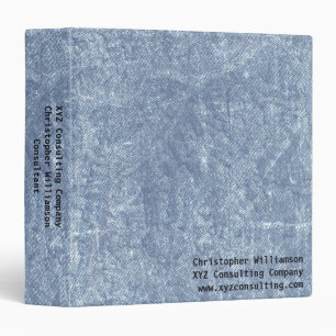 Classeur Moderne Bleu Denim Rétro Urbain Monogramme