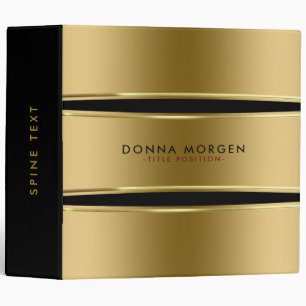 Classeur Moderne brillant Gold & Black Stripes