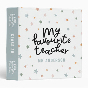 Classeur Moderne coloré préféré enseignant star cadeau 3 an