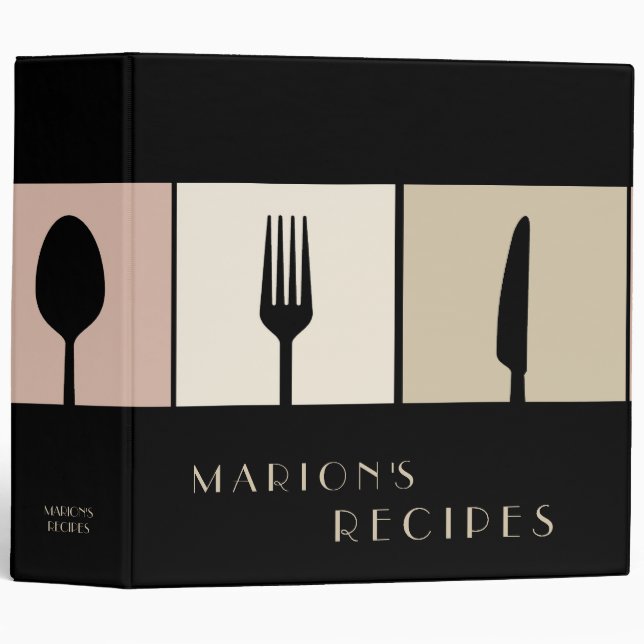 Classeur moderne de livre de recette de cuisine de (Devant/Côté)