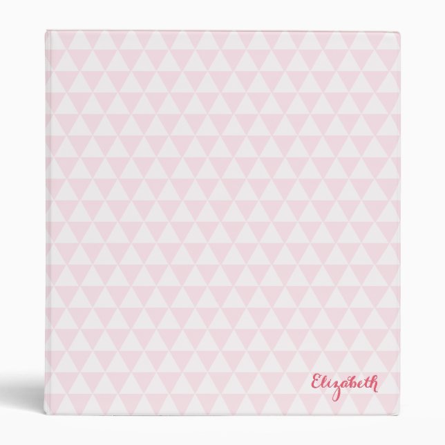 Classeur Moderne Élégant Rose Chic Fille Monogrammé (Devant)