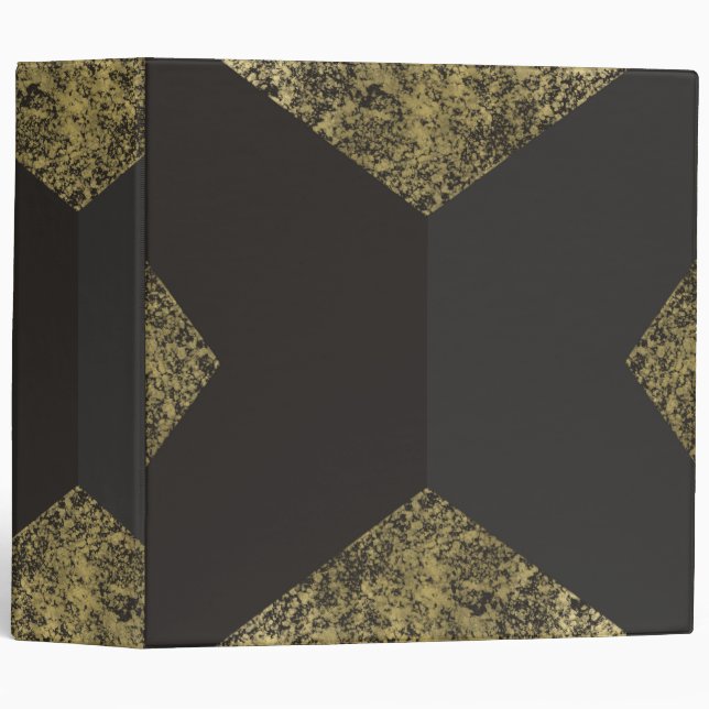 Classeur Moderne Gold & Grey Chic (Devant/Côté)