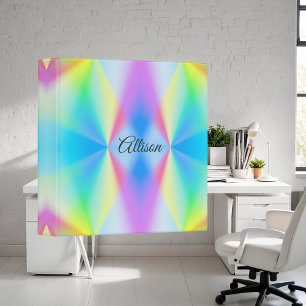 Classeur Moderne irisé pastel couleur arc-en-ciel