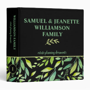 Classeur Moderne Leafy Family Estate Planning 3 Cercles Cla
