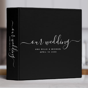 Classeur Moderne minimal élégante calligraphie Mariage Albu