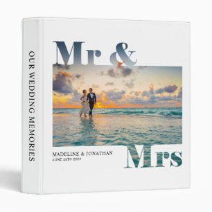 Classeur Moderne minimaliste blanc M. Mme Mariage photo