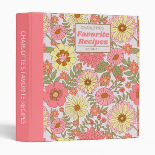 Classeur Moderne Personnalisé Rose Floral Chef Cuisine Cade