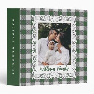 Classeur Moderne Rustique Vert Plaid Photo Vacances Souveni