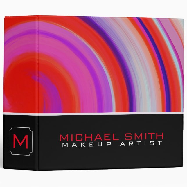 Classeur Moderne Swirl Abstrait Élégant Professionnel #20 (Devant/Côté)