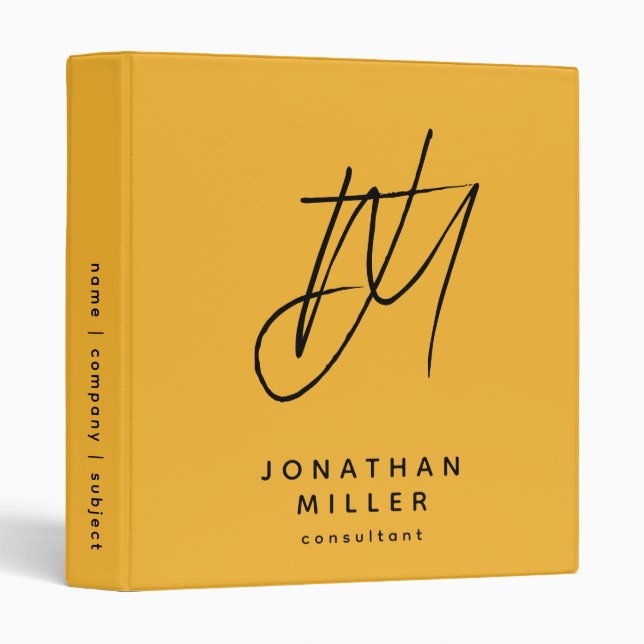 Classeur Moderne tendance moutarde jaune (Devant/Côté)