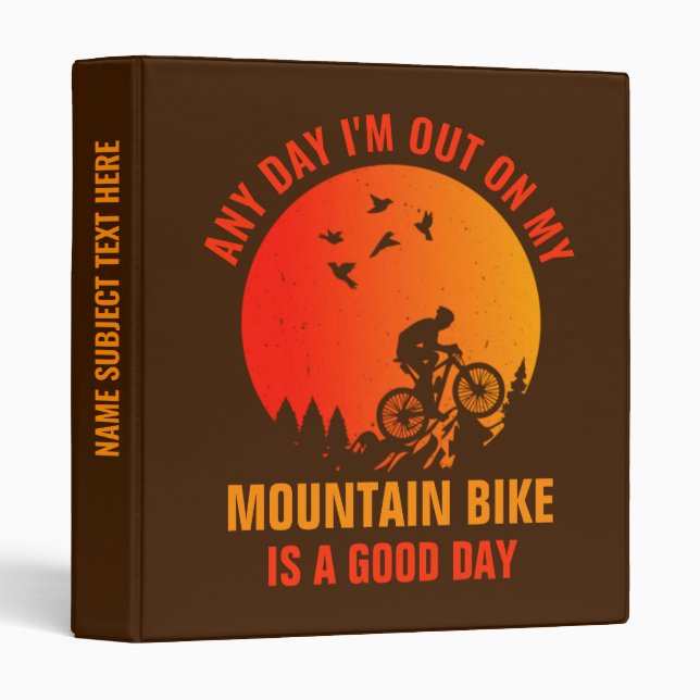 Classeur Modifier Tout Le Texte Ajouter Un Nom Mountain Bik (Devant/Côté)